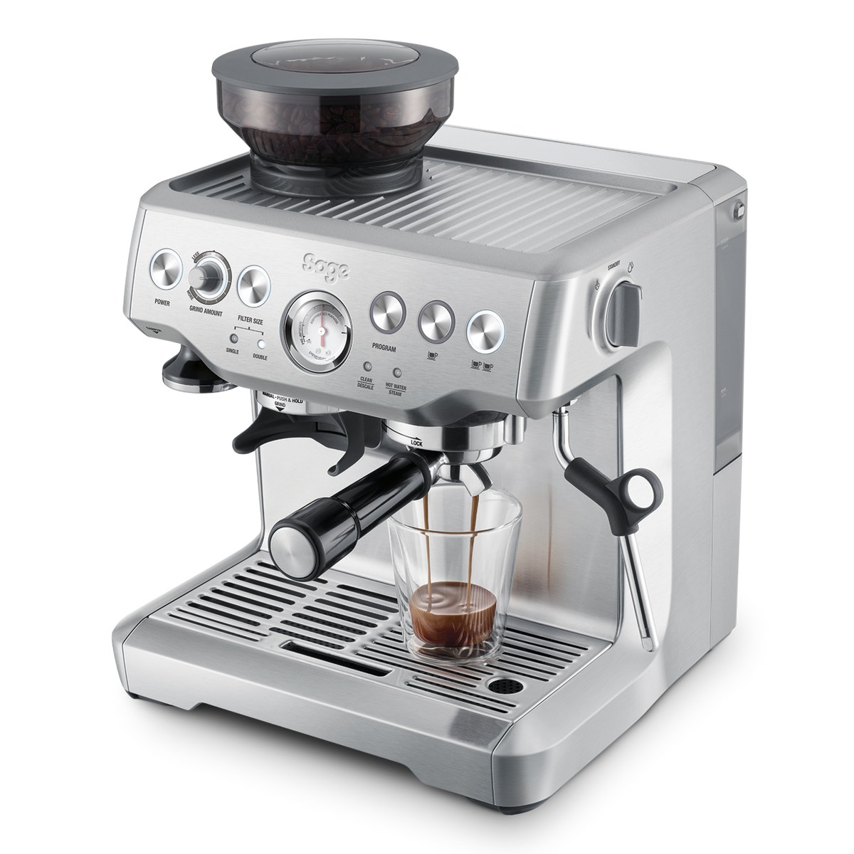 Sage Barista Express BES875 home espresso machine, sold in the UAE by CurioBox