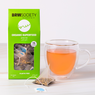 BRW Society Organic Superfood Green Tea – 15 Tea Bags