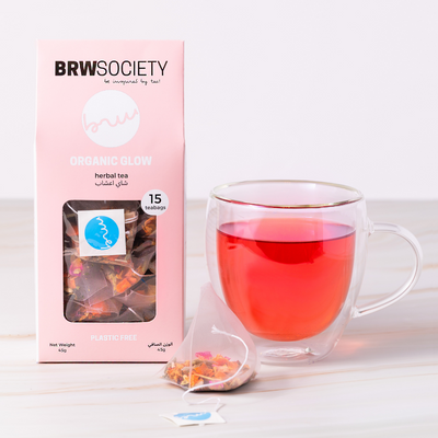 BRW Society Organic Glow Herbal Tea – 15 Tea Bags