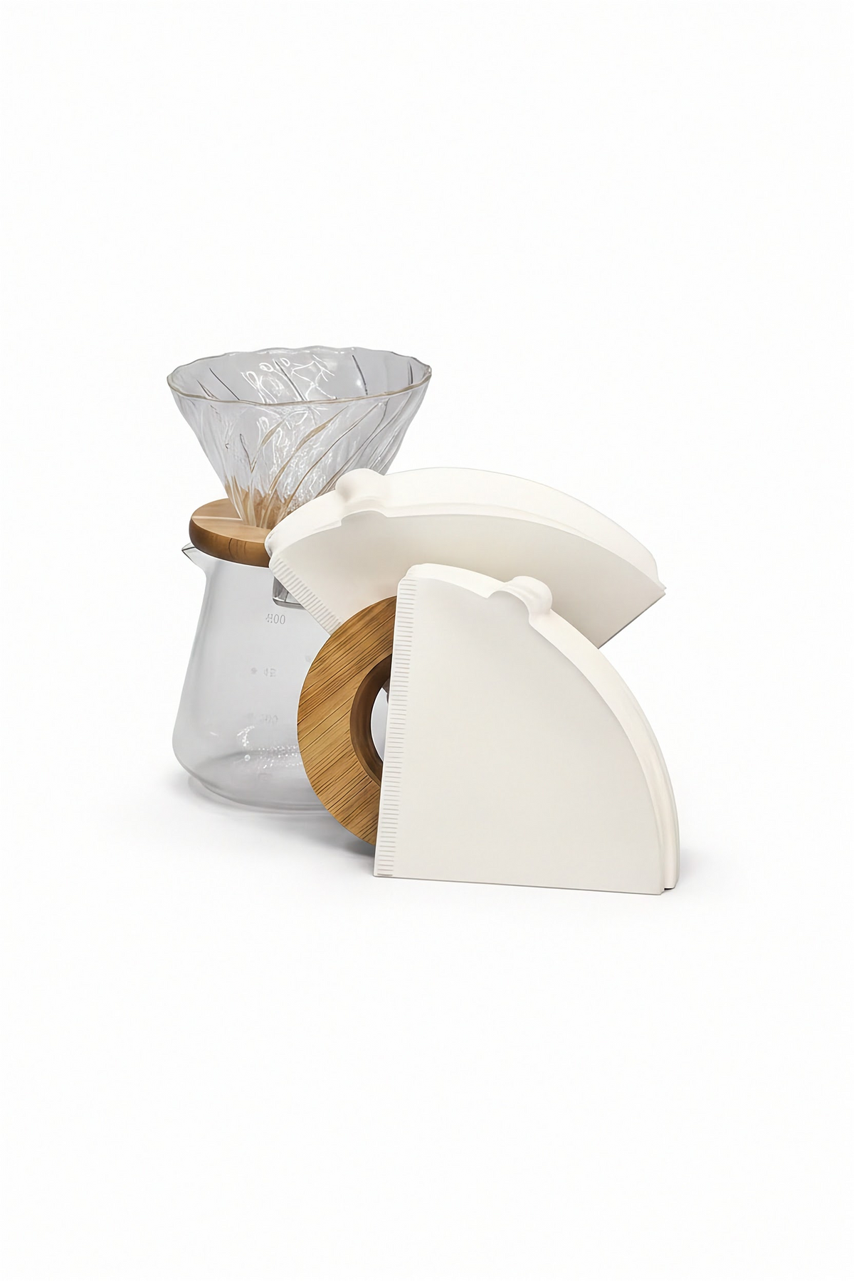 CurioBox Premium V60 paper filters, compostable BPA-free paper for 1 to 4 cup pour over brewing