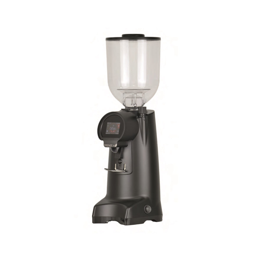 Eureka Firenze 75 commercial coffee grinder in matt black with 2kg bean hopper