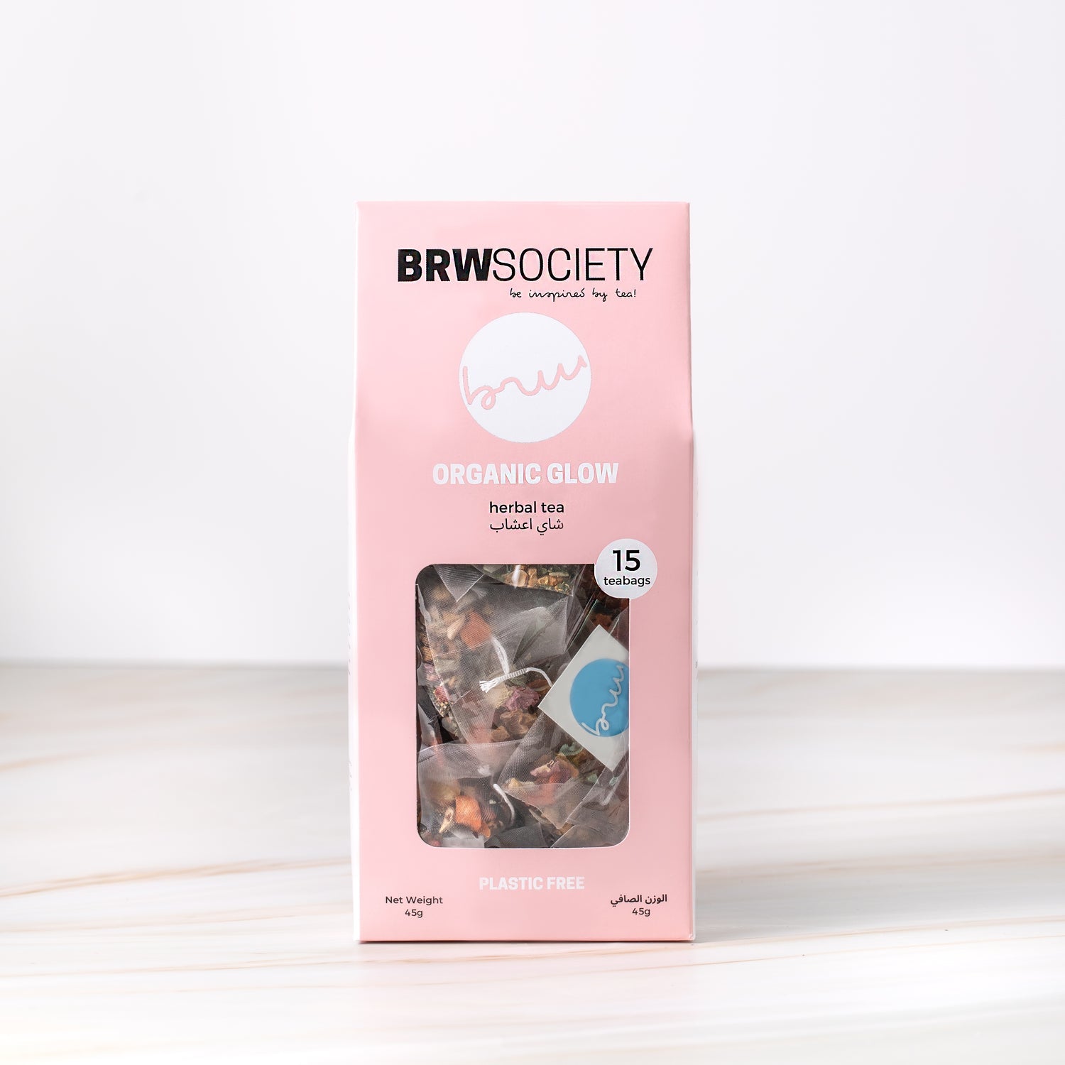 BRW Society Organic Glow Herbal Tea – 15 Tea Bags