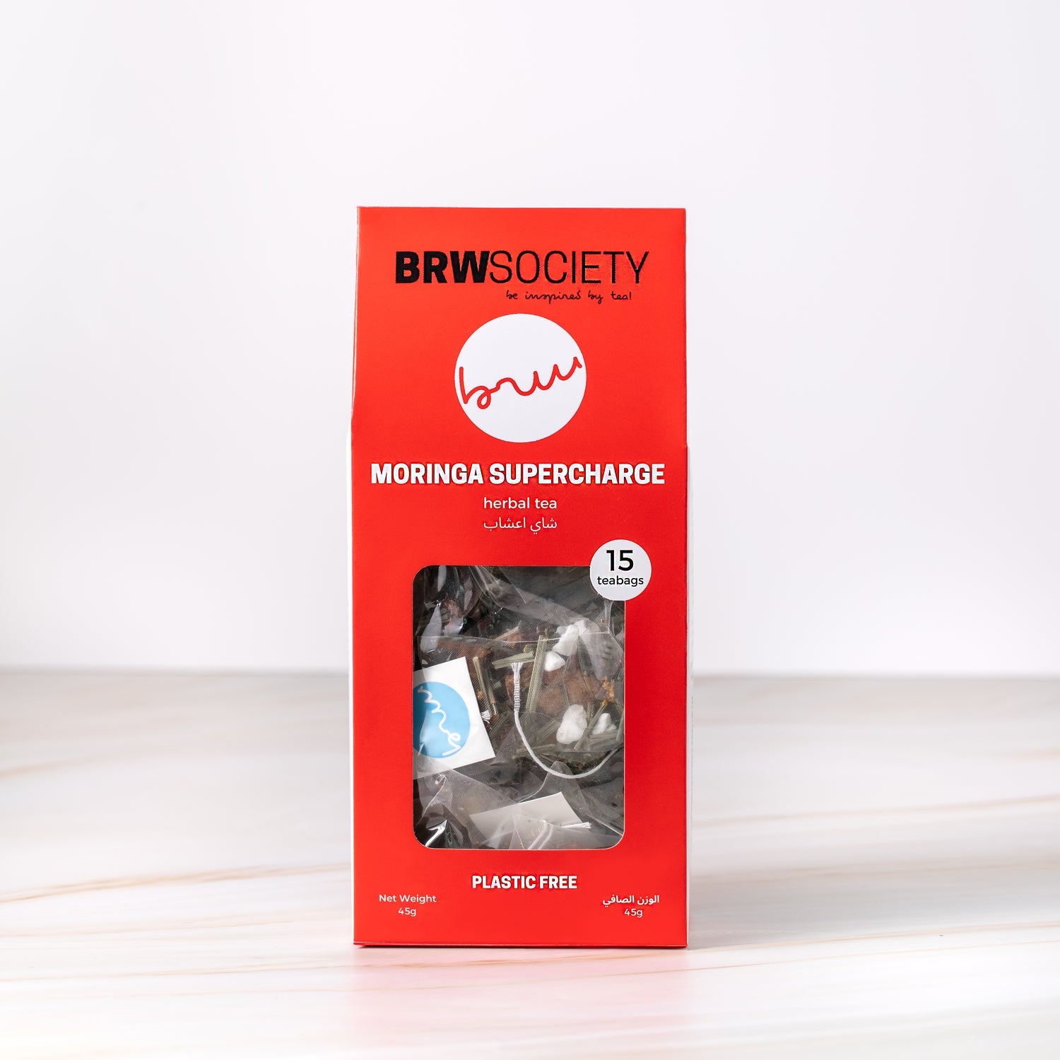BRW Society Organic Moringa Supercharge Tea – 15 Tea Bags