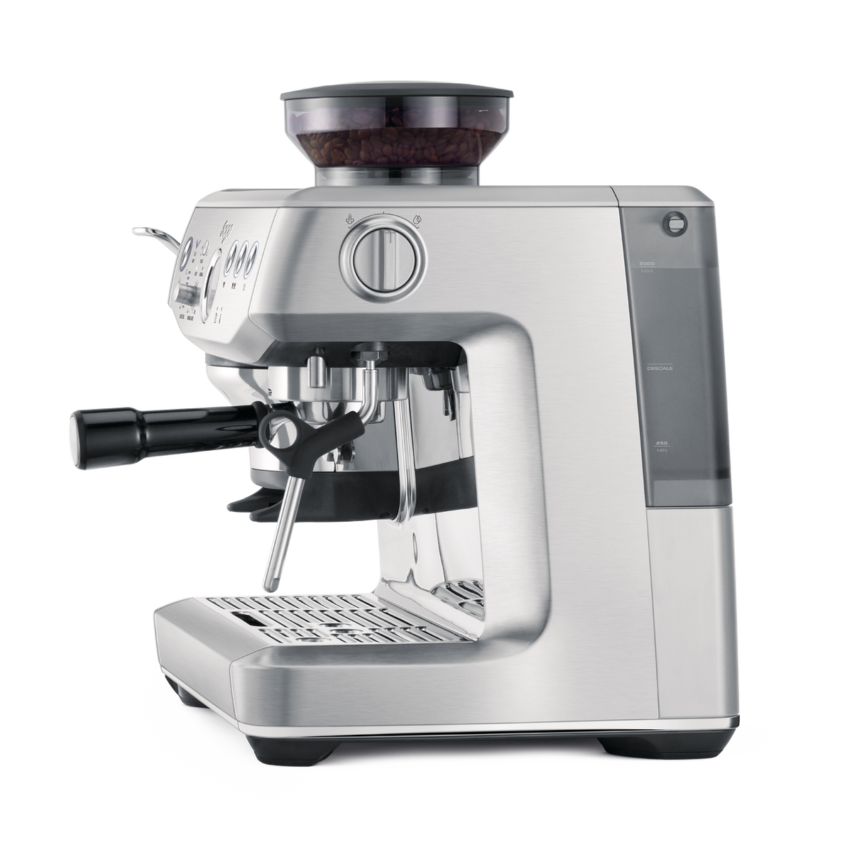 Sage Barista Express Impress SES876 espresso machine, side view from the right