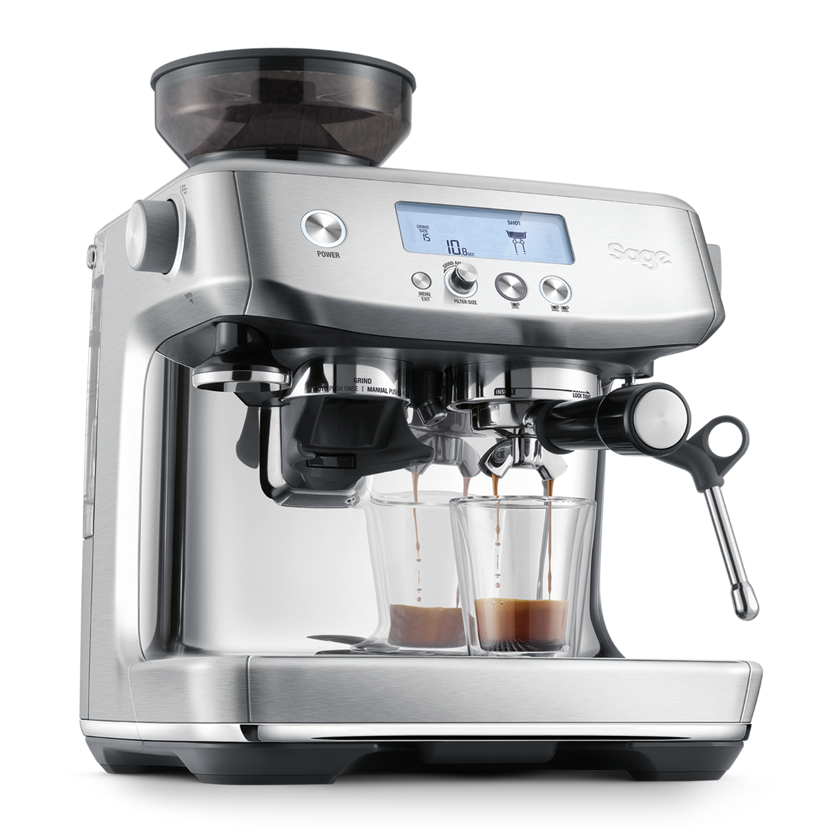 Sage Barista Pro SES878 with ThermoJet heating, at extraction temperature in three seconds