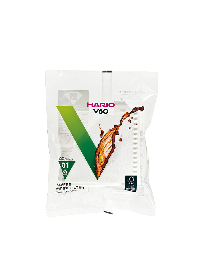 Hario V60 size 01 paper filters, box of 100